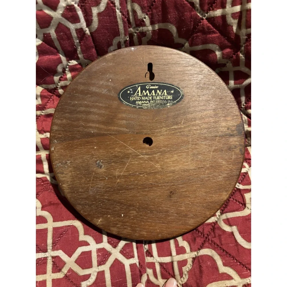 Amana Hand Made Furniture Wood Ceramic Water Mill Wall Plaque Round 7.5in